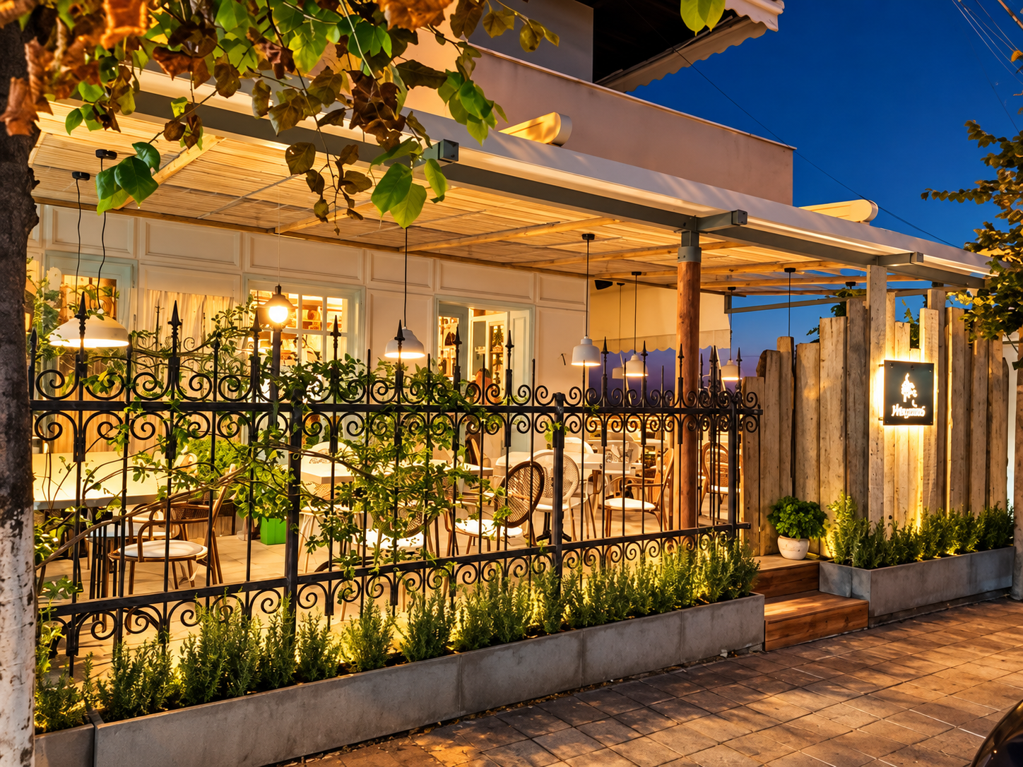 The outdoor terrace at Manxurane Restaurant